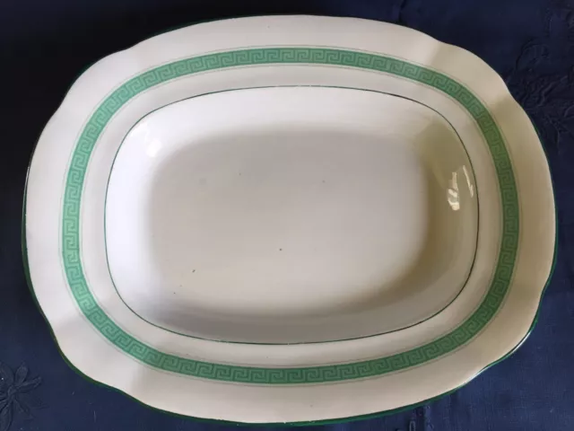 1874 Antico Vassoio Villeroy & Boch Piatto Portata Decoro In Verde Porcellana