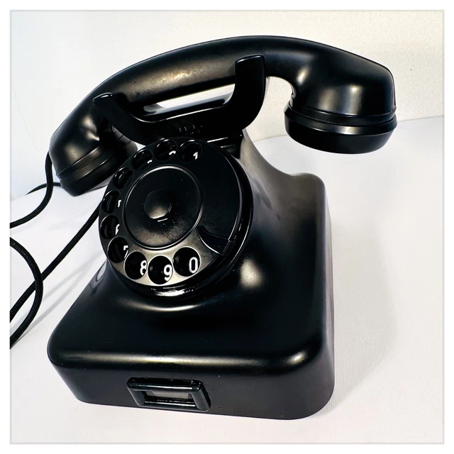 Telefono da Tavolo a Disco Vintage SIEMENS MILANO Mod. W48 Bachelite Nero 1948