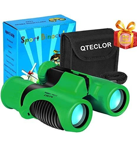 Compact Mini Binoculars for Kids – 8x21 Zoom Kids Binoculars Toy Gift Green