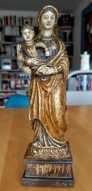 STE MARIE MADELEINE?/ANCIENNE STATUE RELIGIEUSE/BOIS SCULPTé/H.27cm