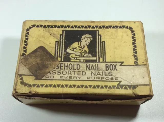 VTG HOUSE HOLD NAIL BOX Assorted Nails For Every Day Purpose Stone & Forsyth
