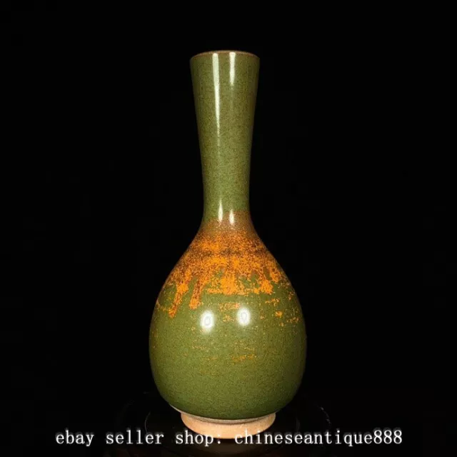 12'' Old Chinese Song Dynasty Jun Kiln Porcelain Blue glaze Bottle Vase