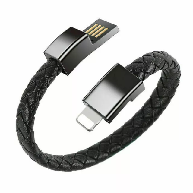 Bracelet Leather USB Lead For iPhone Type C Micro USB Fast Charge Charger Cable