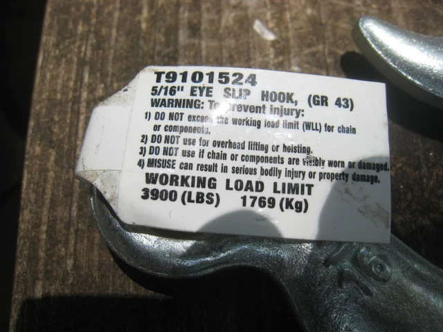 4Campbell Chain Eye Slip Hooks Grade 43 Zinc Plate Forged Steel 5/16'' T9101524 3