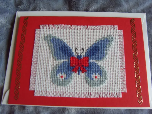 Hand Stitched Cross Stitch Card 2.5