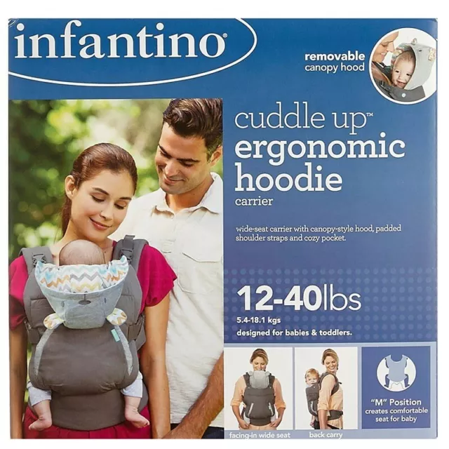 Infantino Cuddle Up Ergonomic Hoodie Carrier - Grey