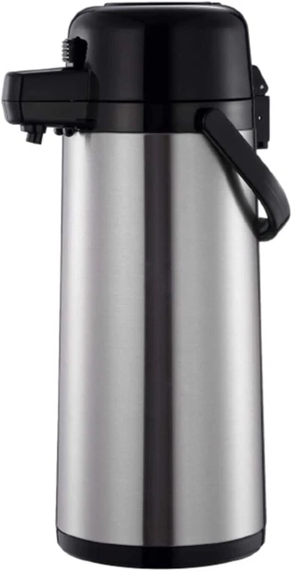 Thunder Group ASPS325, 2.5 LITER/84 OZ Airpot, S/S Body, S/S Lined, Push Button