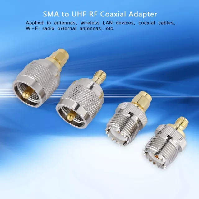 4Pcs FME / MCX / MMCX / SMA / SMB a SMA / UHF Connettore adattatore coassiale pe
