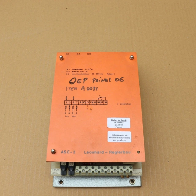 PANNEAU ÉLECTRIQUE PRINCIPAL Leonhard-Reglerbau Ase3 EUR 1.113,00 ...