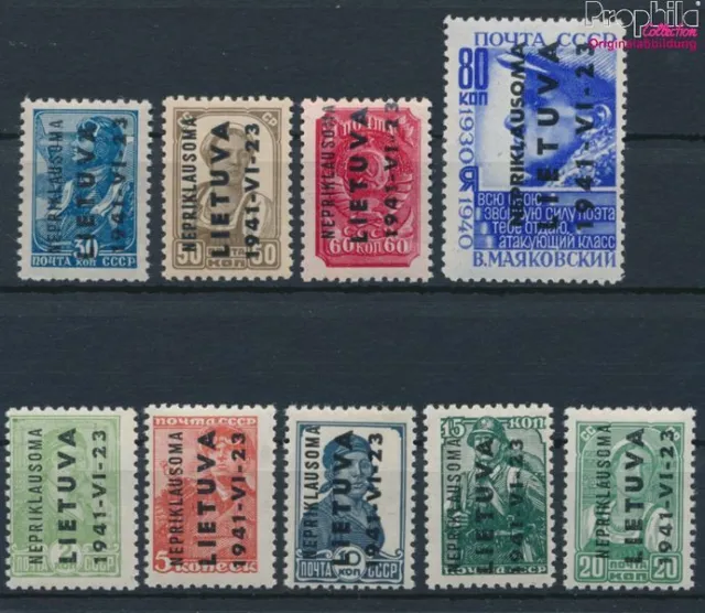 Briefmarken Litauen (Dt.Bes.2.WK.) 1941 Mi 1-9 postfrisch (10331755