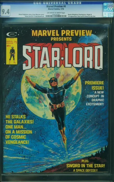 Marvel Preview #4 CGC 9.4 1976 1st Star-Lord! Magazine! Guardians! N10 151 cm