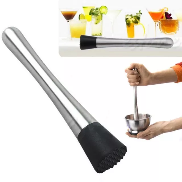 Stainless Steel Cocktail Muddler Professional Drink Mint Fruit Bartender Tool