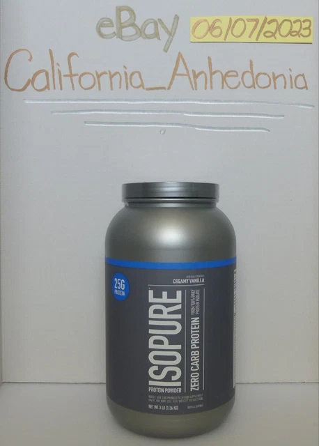 New Isopure 3 LB / 1.36 KG Creamy Vanilla Whey Protein Isolate EXP 04/2025