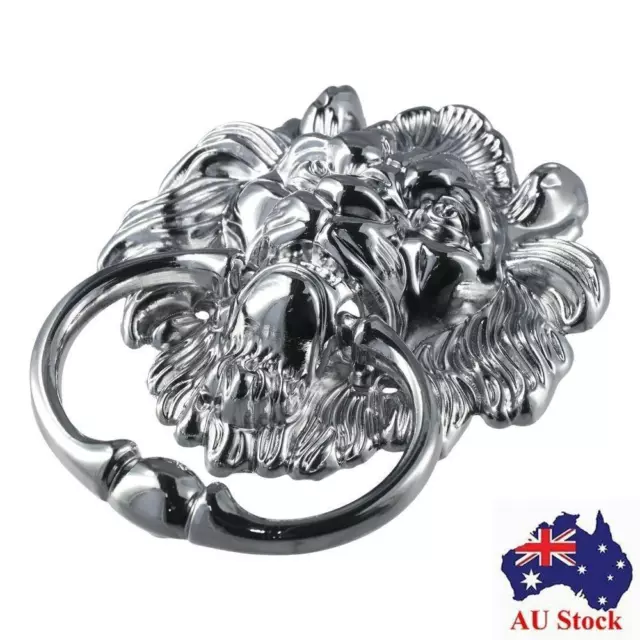 15×11cm Lion Head Door Knocker Silver Door Pull Heavy Duty Pull Ring  Farmhouse