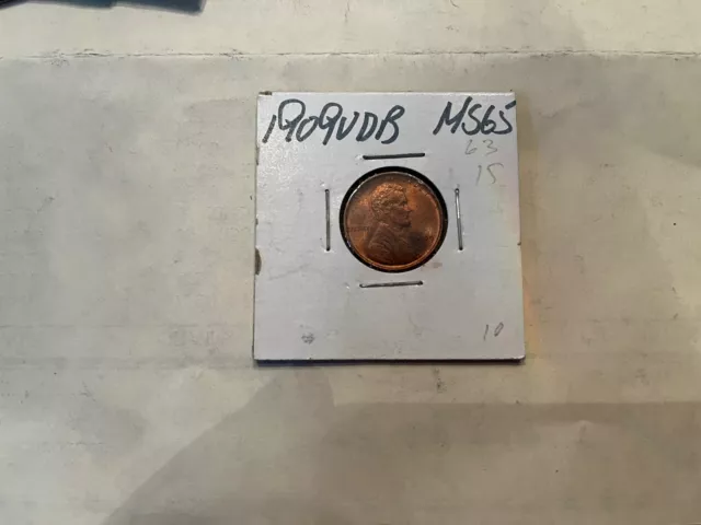 1909 VDB Lincoln Cent Wheat Penny, Lustrous RED, Superb Gem BU++ RD!