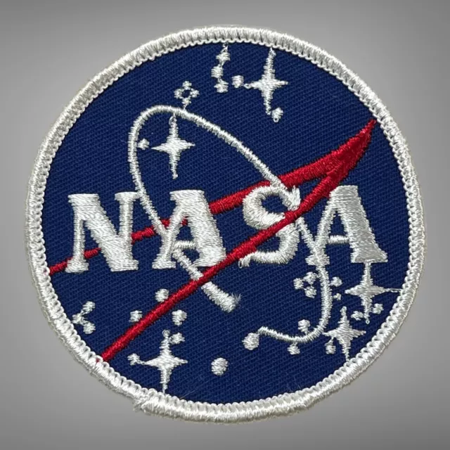 Vintage NASA SPACE WHITE BORDER  3” Embroidered Sew On Patch