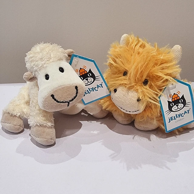 NEW JELLYCAT TINY Truffles Sheep and Highland Cow both new with tags