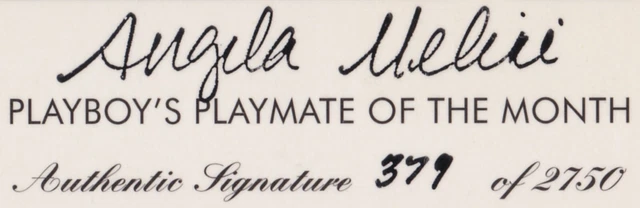 PLAYBOY PLAYMATE OF the Month 1995 TC #117 - Angela Melini Autograph