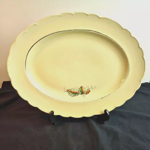 Royal Staffordshire Pottery Honeyglaze Oval Platter Leaf Design AJ Wilkinson