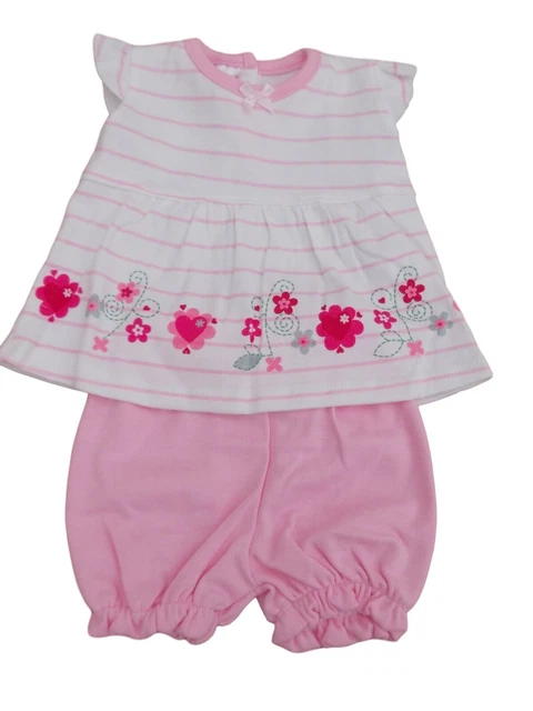 Nuovo con Etichetta Baby Ragazze Estate 2 Piee Top E Bloomers Slip Set Vestito