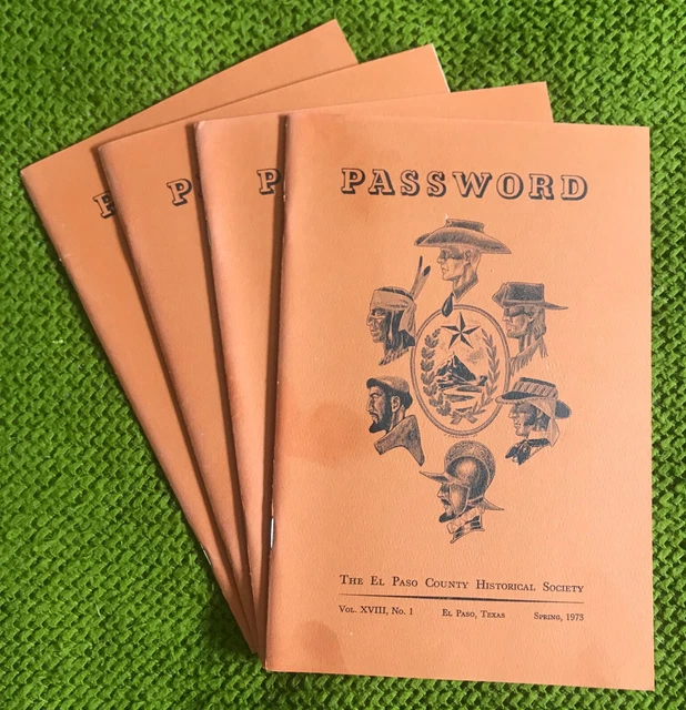 1973 El Paso Texas History Password Historical Journal Complete - All 4 Issues!