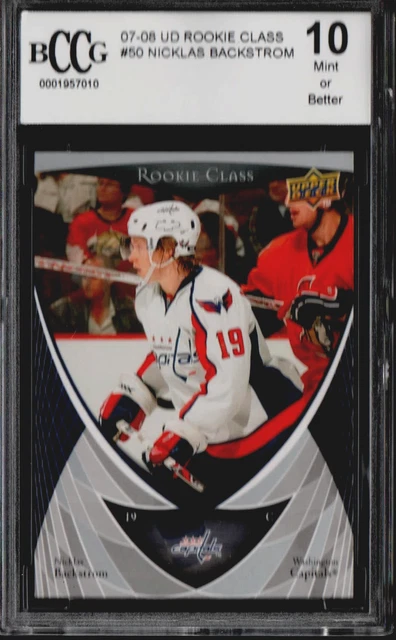 Nicklas Backstrom (Capitals) 2007-08 UD Rookie Class RC #50 (Beckett) BCCG 10