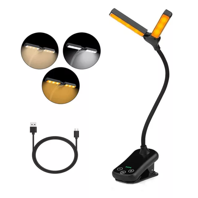 Lampada da lettura flessibile ricaricabile USB 14 LED luce notturna clip_on lampada da scrivania libro