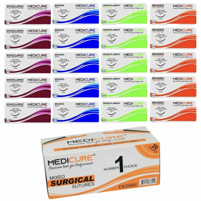 Suture Practice Kit Mixed Suture Thread & Needle (20PK) , Nahtmaterial