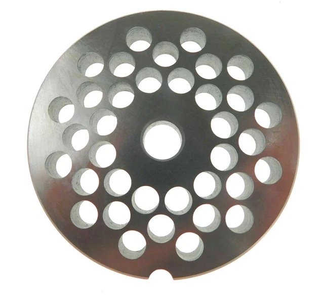 #22 x 5/16" (8mm) Stainless meat grinder plate for Weston 3 3/16" diameter