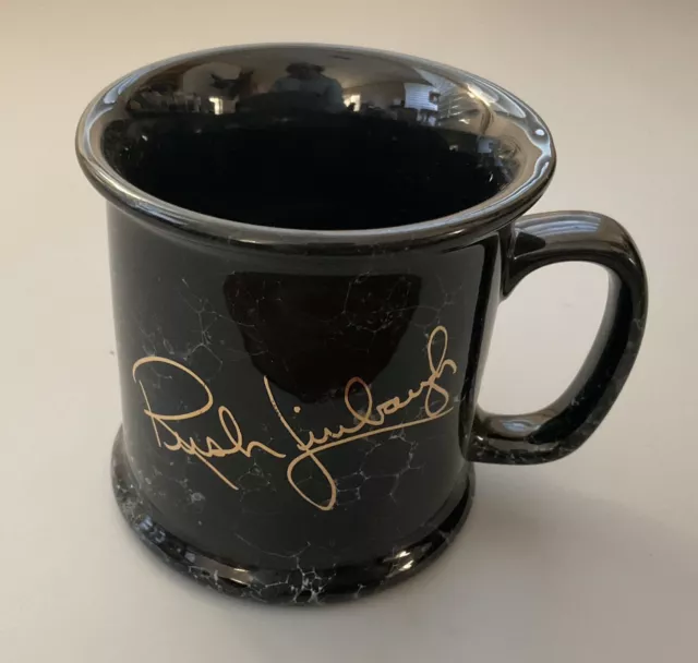 Rush Limbaugh Gold Signature Coffee Cup - EIB Network - Excellent Condition