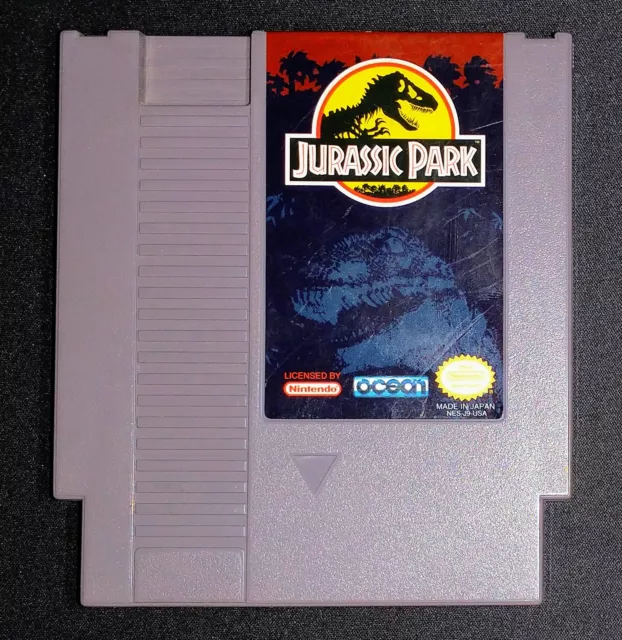 Jurassic Park Authentique Nintendo Nes Nrmt- Jeu Cart W Manuel & Poussière