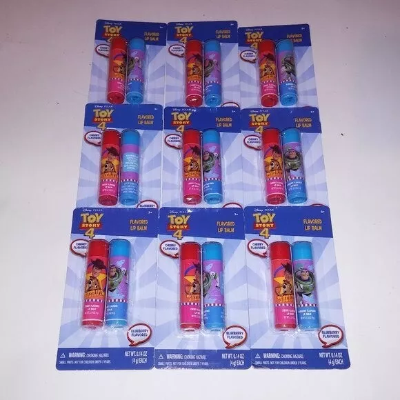 Set of 9 (2 Pack) Chapstick Party Favors Toy Story 4 Blueberry & Cherry Kids New
