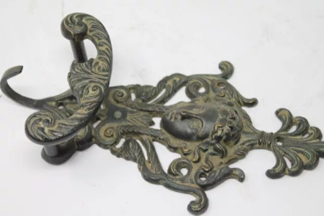 Vintage Original Hand Crafted Brass English Wall Hook Hanger Hardware NH6800 7