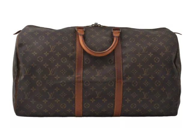 Authentic Louis Vuitton Monogram Keepall 55 Travel Boston Bag M41424 LV 3605I