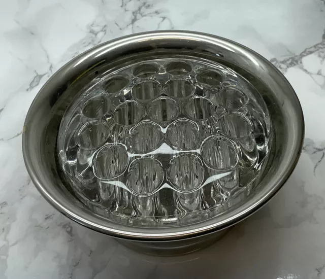 Vintage Falstaff Silver Plated Posy Rose Bowl Vase with Glass Flower Frog