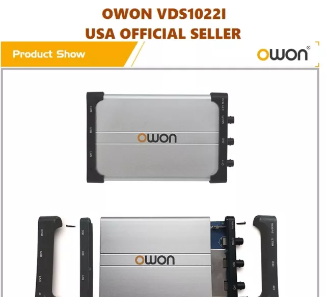 Owon VDS1022I USB Isolation PC Numérique Rangement Oscilloscope 25MHz 2+1 Ch