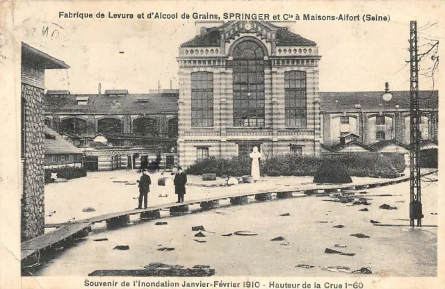 MAISON-ALFORT - SPRINGER et Cie - Fabrique d'alcool de grains (Inondations 1910)