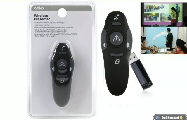 Wireless Presenter 2.5ghz 10m range red lazer pointer plug&play usb Receiver NEW
