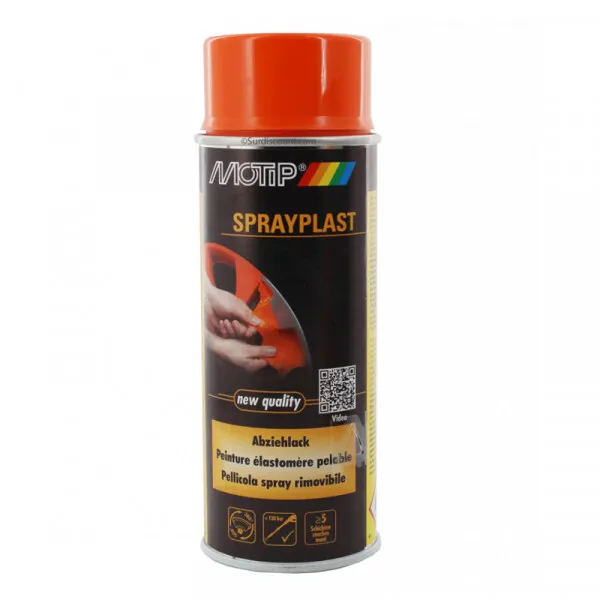 Bombe de peinture pelable - Sprayplast - orange brillant - Motip