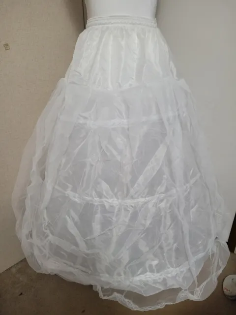 Women White Bridal Petticoat Hoop Skirt Crinoline Slip Wedding Gown Underskirt