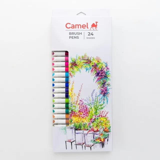 Camlin Brush Pens|24 Shades|Multicolor