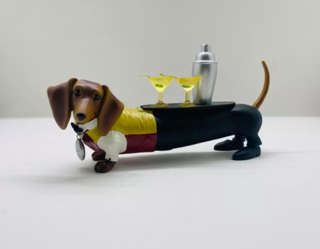 Westland Hot Diggity Dog Cocktail Weiner Dachshund Martini Bartender Figurine