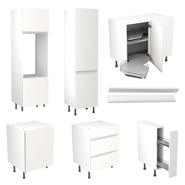 KITCHEN BASE UNIT White Gloss Complete Wall Tall JPull