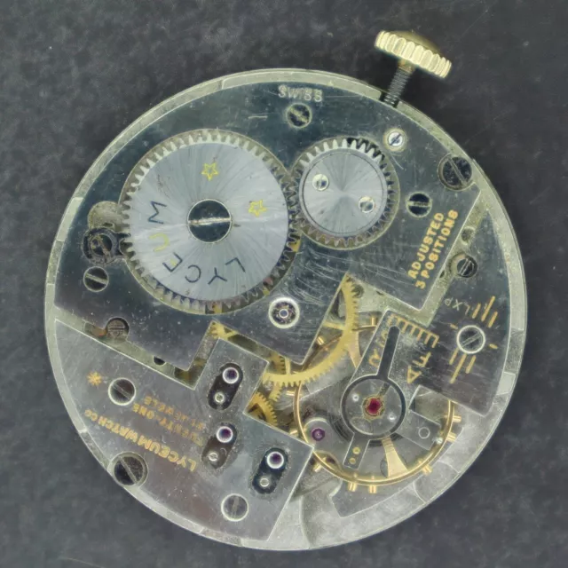 Vintage Lyceum Girard Perregaux 21 Jewel Manual Wind Pocket Watch Movement Rare