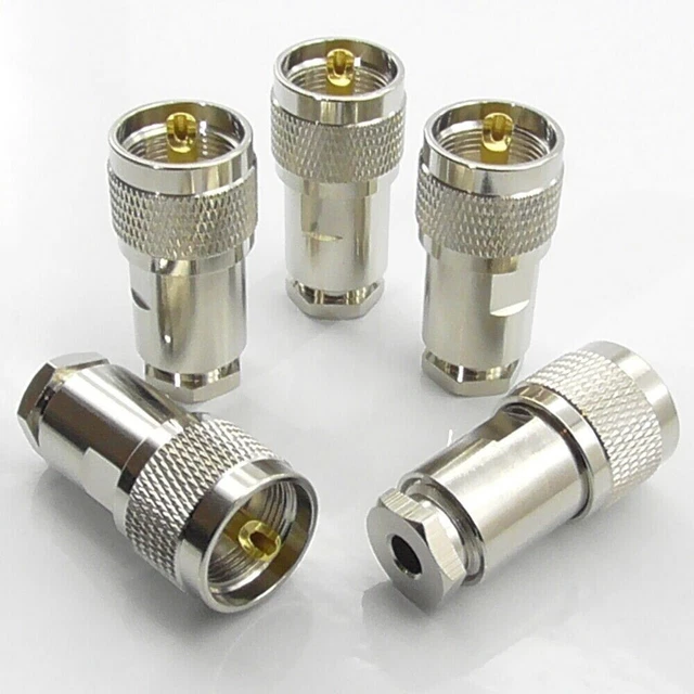 Connecteur de pince mâle fiable PL259 UHF pour connexions de câble coaxial dur