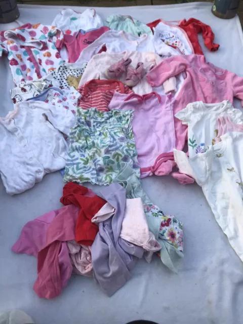 Large Bundle Of Baby Girls 3 - 6 Months Clothes