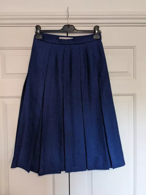 Blue wool pleated clearance skirt