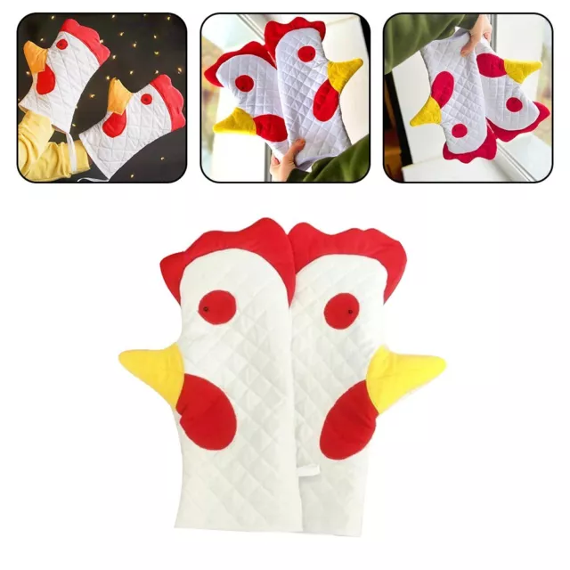 Space saving Rooster Oven Mitts Hang Them in Your Kitchen for Quick Access