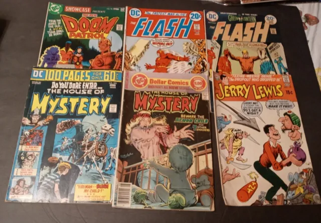 Dc Comics Mixed Lot (6) Doom Patrol - Flash - House Of Mystery - Jerry Lewis