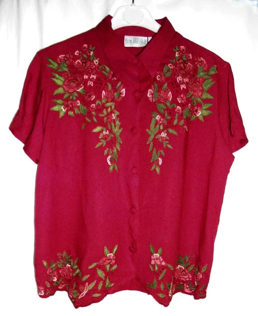 T-shirt Brodé "HABIBI" Avec Cœur Rouge - Blanc, Taille M, Jamais Porté